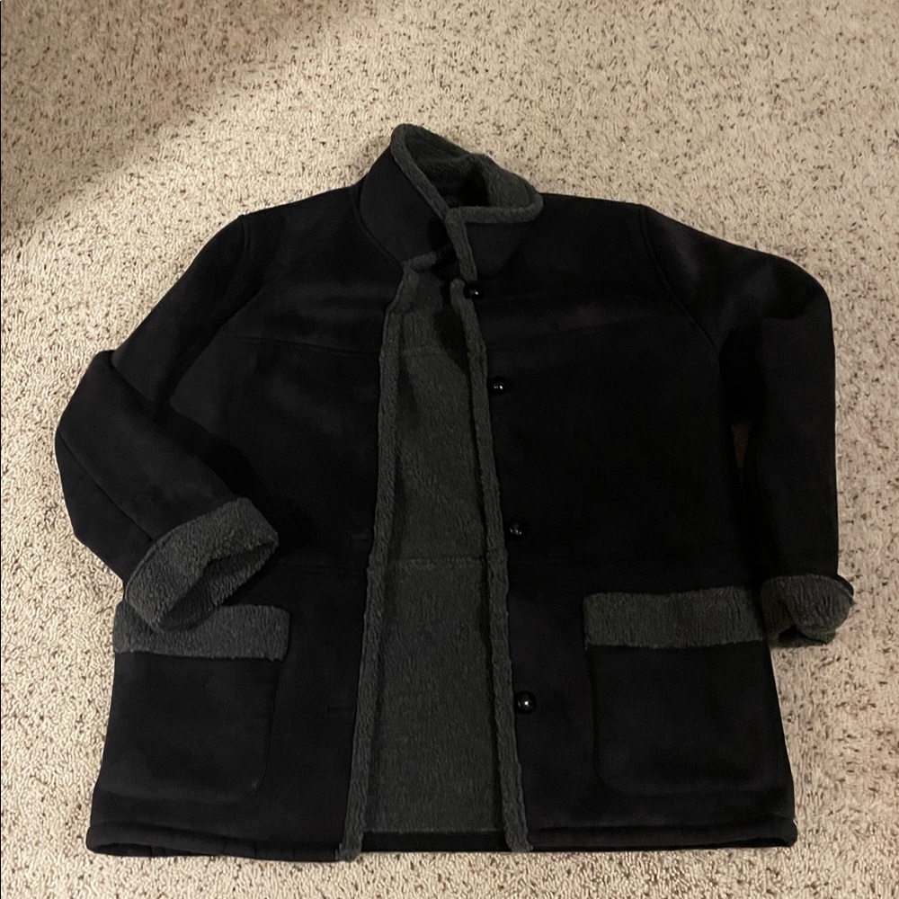 Lauren Black and Gray Fleece Jacket